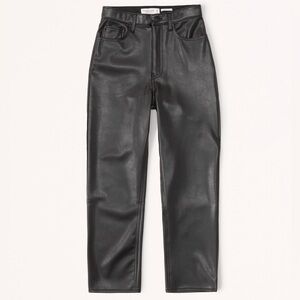 Abercrombie & Fitch Vegan Leather Ankle Straight Pant - Size 27 Short
